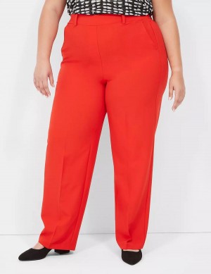 Women Lane Bryant Perfect Drape Pull-On Straight Pants Red | ICH1784LT