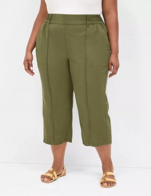 Women Lane Bryant Pull-On Soft Twill Capri Pants Green | CDP8198NU