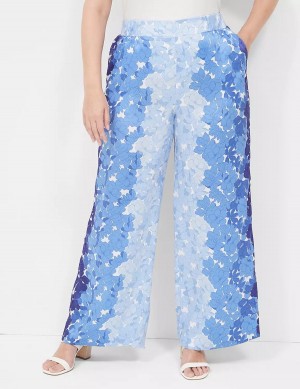 Women Lane Bryant Pull-On Wide Leg Pants Blue | GCD2018BQ