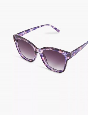 Women Lane Bryant Purple Floral Cateye Sunglasses Purple Multicolor | VAO7655TP