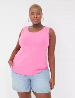 Women Lane Bryant Scoop-Neck Tank Top Pink | XRB8576WR