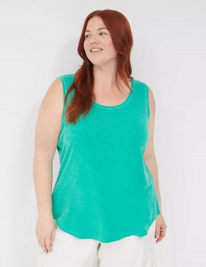 Women Lane Bryant Scoop-Neck Tank Top Turquoise | PYB1543CH