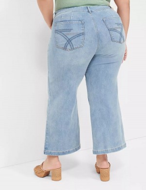 Women Lane Bryant Seven7 Pull-On Weekender Cropped Jeans Blue | GCF886IB