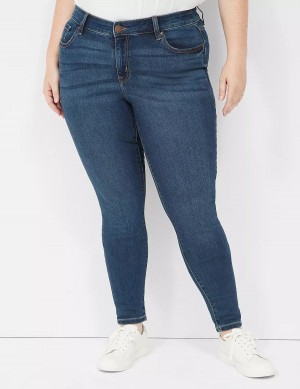 Women Lane Bryant Signature Fit Skinny Jeans Blue | XGE467VU