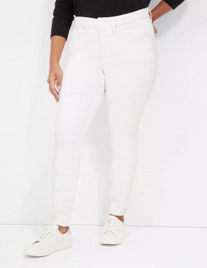 Women Lane Bryant Signature Fit White Skinny Jeans White | ARF641MN