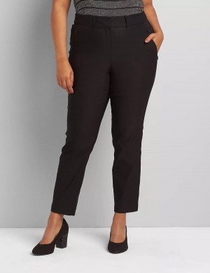 Women Lane Bryant Slim Ankle 4-Season Pants Black | EFW8874CJ