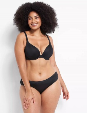 Women Lane Bryant Smooth Boost Plunge Bralettes Black | TTR646SQ