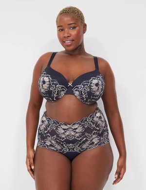 Women Lane Bryant Smooth Lightly Lined Full Coverage With Lace Bralettes Blue | BKA1615NR