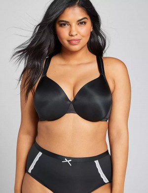 Women Lane Bryant Smooth Lightly Lined Full Coverage Bralettes Black | ATG6236RJ