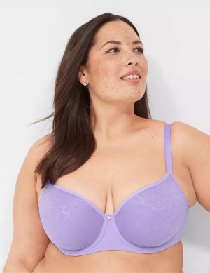 Women Lane Bryant Spacer Lightly Lined Balconette Bra Purple | ZLP7787AK