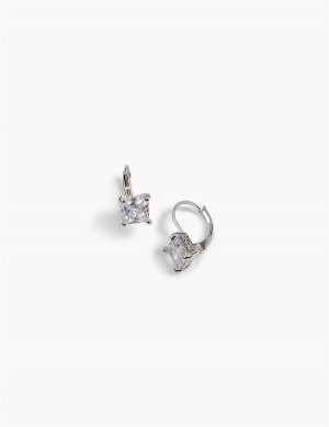 Women Lane Bryant Square Drop Earrings Silver | RRS6139GV