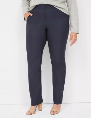 Women Lane Bryant Straight Leg 4-Season Pants Blue | CAA824OD