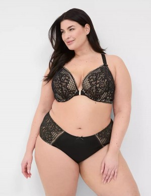 Women Lane Bryant Strappy-Back Brief Briefs Black | QGX498WQ