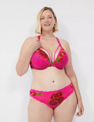 Women Lane Bryant Strappy-Back Tanga Briefs Rose Fuchsia | GDL8497WQ