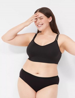 Women Lane Bryant Strappy Seamless Bralettes Black | IUP3547HY