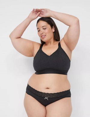 Women Lane Bryant Stretch Lace Bralettes Black | HUQ3341MQ