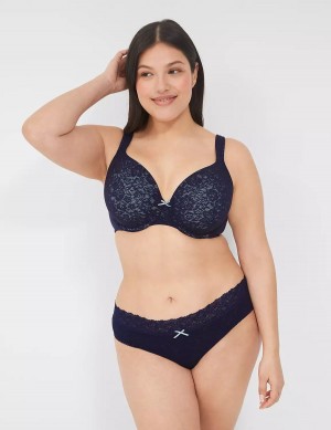 Women Lane Bryant Stretch Lace Cheeky Panty Blue | MTB6827CC