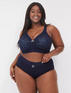 Women Lane Bryant Stretch Lace High-Leg Briefs Blue | FSF3962JB