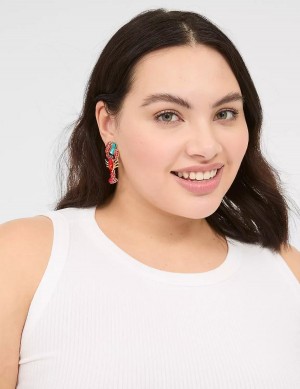 Women Lane Bryant Summer Whimsy Pave Lobster Statement Earrings Gold | PDY5066FH