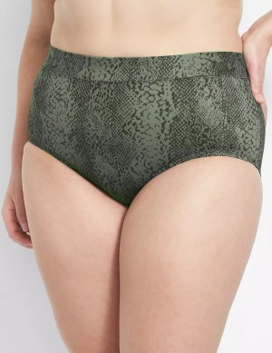 Women Lane Bryant Swim Briefs Dark Green | POX4671MB