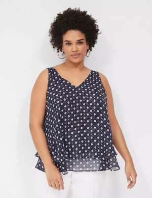 Women Lane Bryant Swing Double-Layer Chiffon Tank Top Purple | QVI161YH