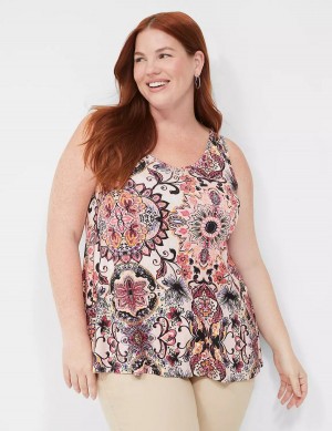 Women Lane Bryant Swing V-Neck Tank Top Multicolor | LIG7910ZZ