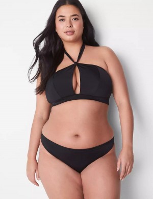 Women Lane Bryant Tanga Swim Briefs Black | UCG9857TK