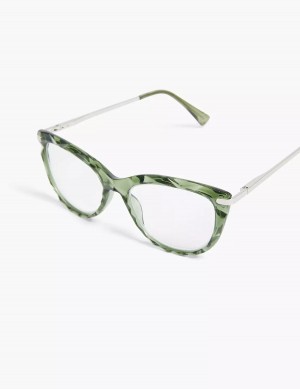 Women Lane Bryant Textured Cateye Reader Glasses Green | DJY234VJ