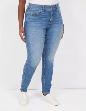 Women Lane Bryant Tighter Tummy High-Rise Skinny Jeans Blue | EZB306DB