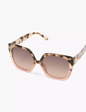 Women Lane Bryant Tortoiseshell Print & Pink Ombre Large Cateye Sunglasses Brown Pink | BLA7557FG