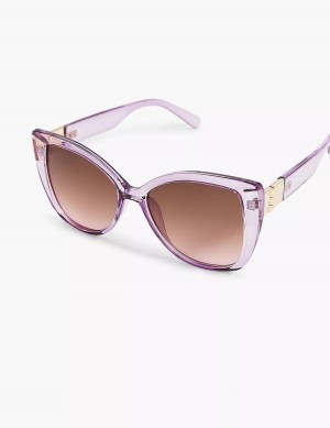 Women Lane Bryant Violet Cateye Sunglasses Purple | LAU918VJ