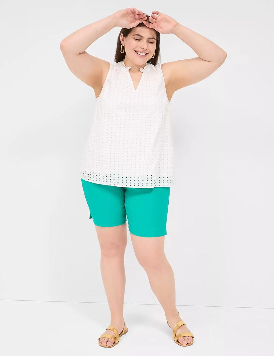 Women Lane Bryant 4-Season Bermuda Shorts Light Turquoise | AEG7630AT