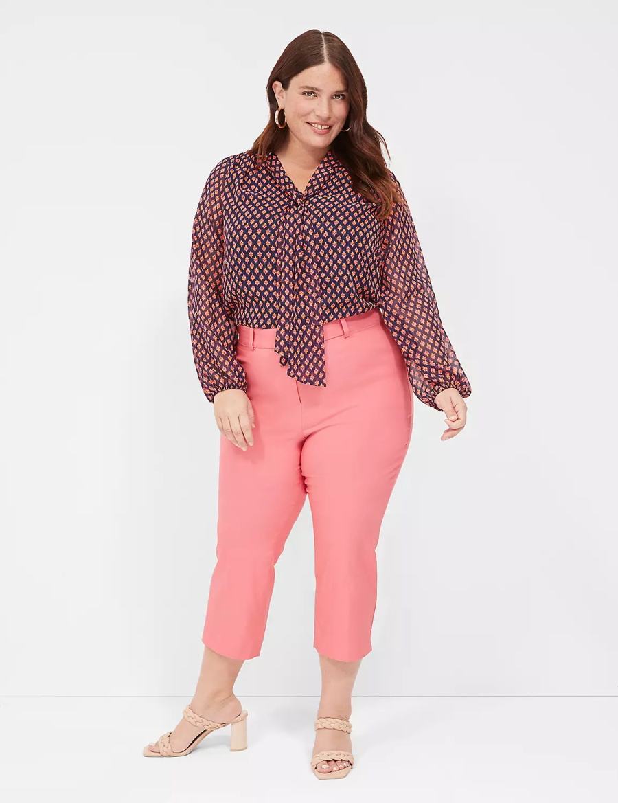 Women Lane Bryant 4-Season Slim Capri Pants Coral | YWE248YZ