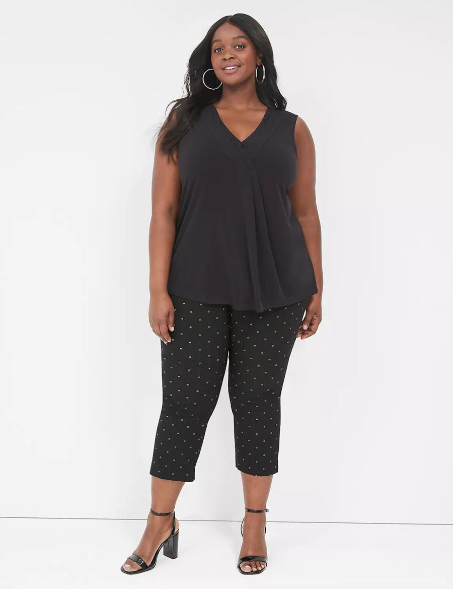 Women Lane Bryant 4-Season Slim Capri Pants Black | DJJ7999XF