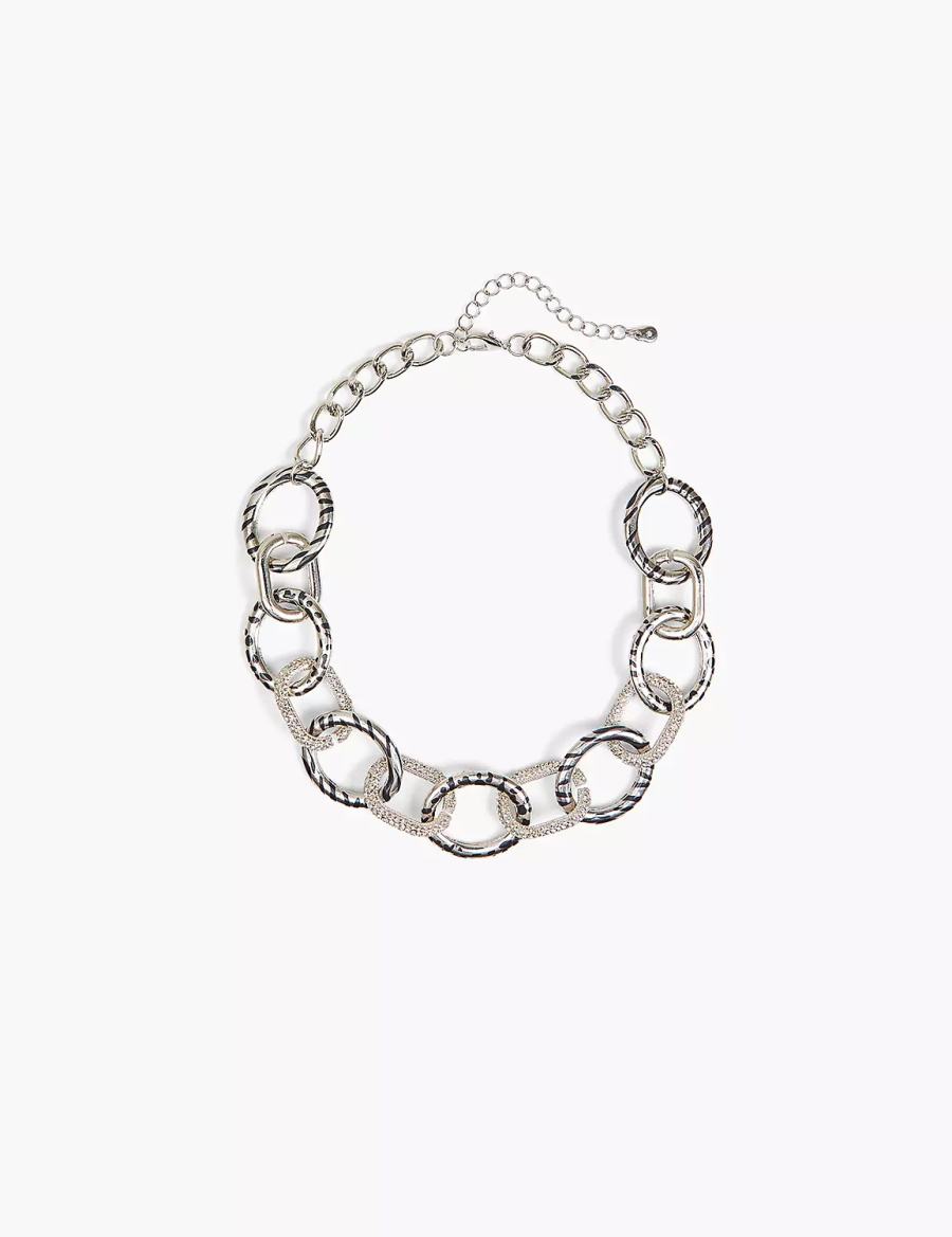 Women Lane Bryant Animal Print-Link Chain Necklace Silver | NBI9016DJ