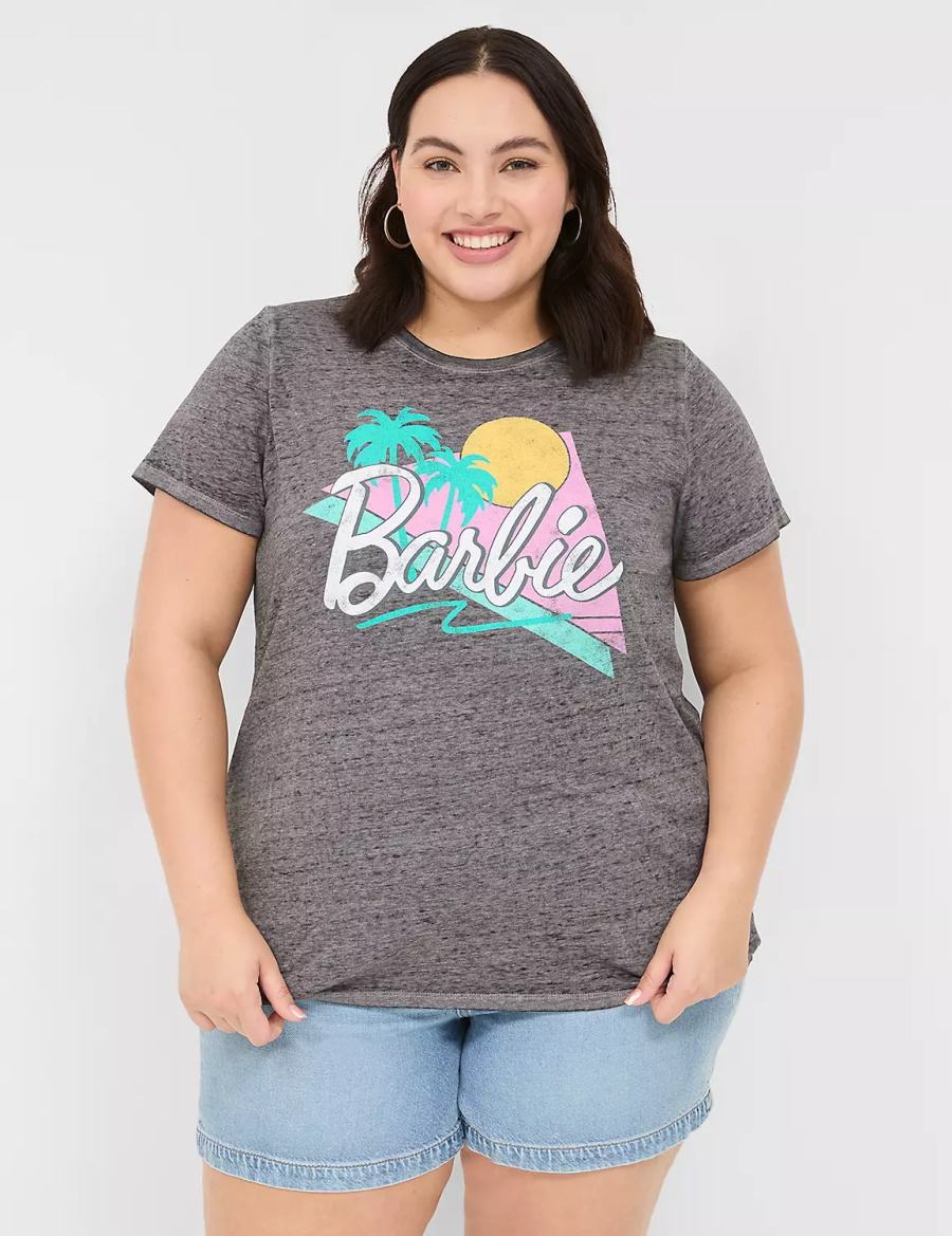 Women Lane Bryant Barbie Graphic Tee T Shirts Grey | JBX4496MC