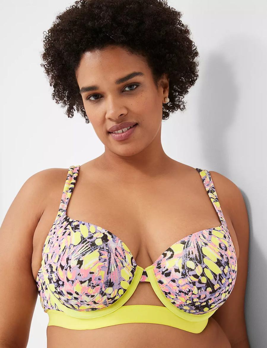 Women Lane Bryant Boost Balconette Bra Yellow Multicolor | EGX466AB