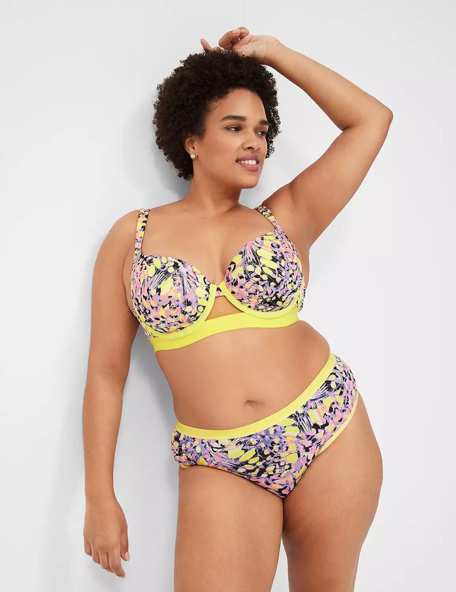 Women Lane Bryant Boost Balconette Bra Yellow Multicolor | EGX466AB