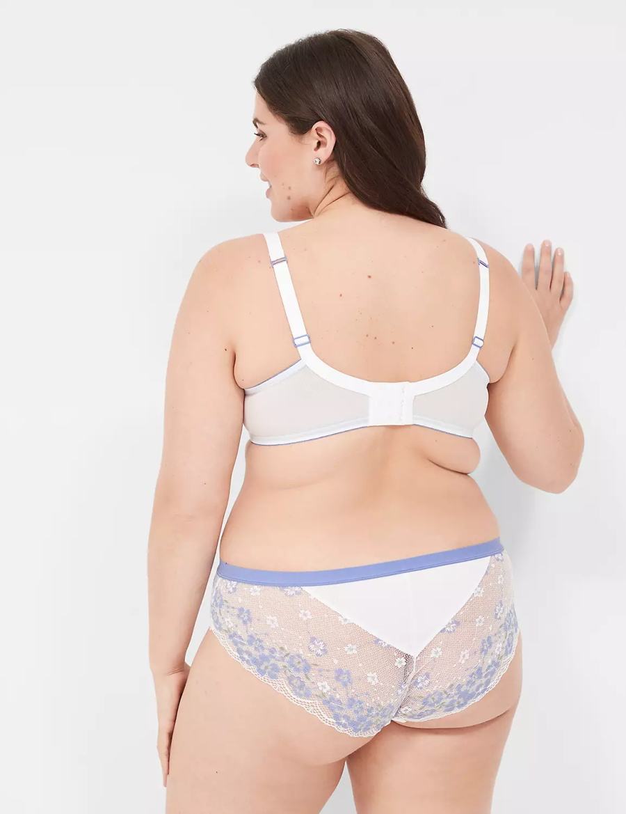 Women Lane Bryant Boost Plunge With Lace Bralettes White | HCM7166VX