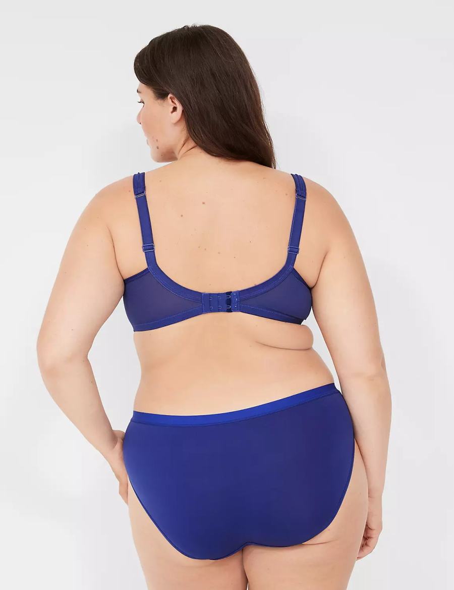 Women Lane Bryant Boost Plunge With Lace Bralettes Blue | MYK8051TD