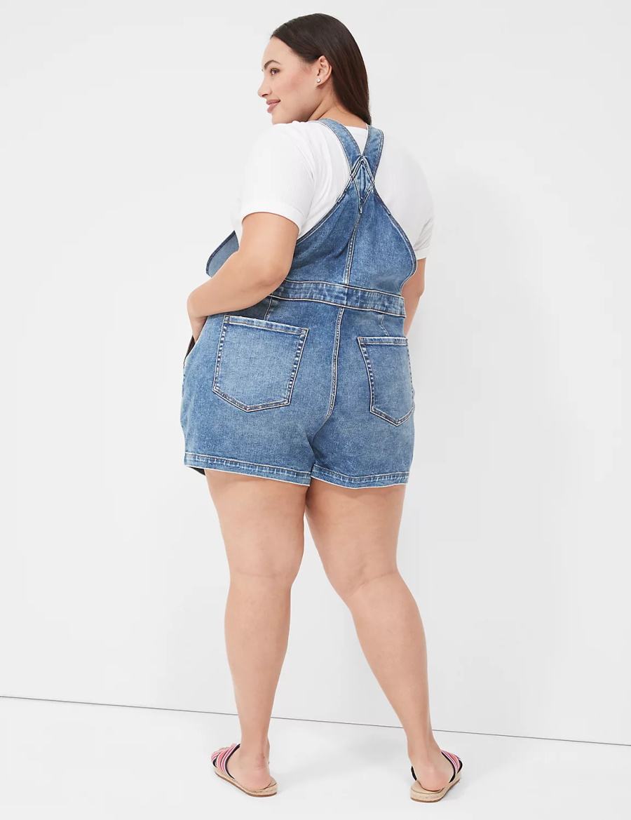 Women Lane Bryant Boyfriend Denim Overall Blue | CKA4923ZN