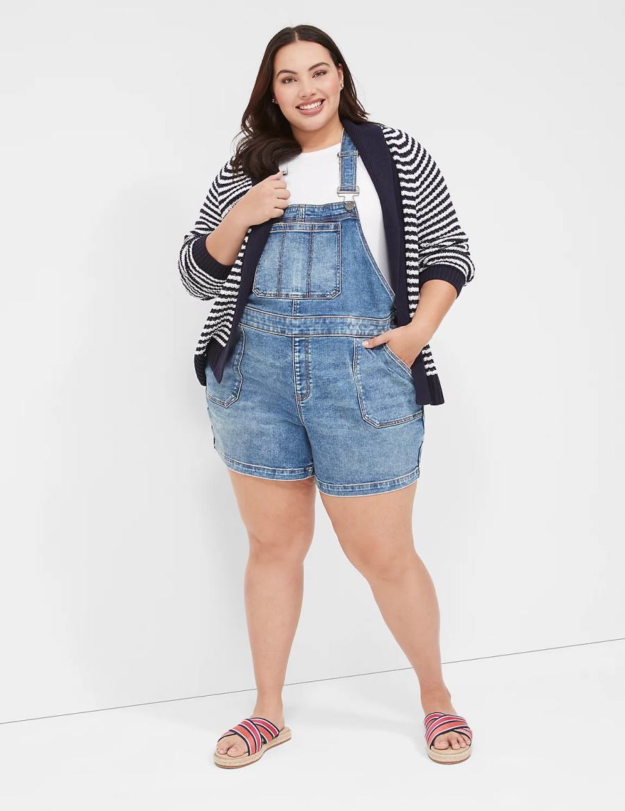 Women Lane Bryant Boyfriend Denim Overall Blue | CKA4923ZN