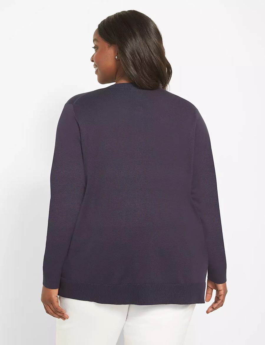 Women Lane Bryant Button-Front Cardigan Blue | TZA6733XZ