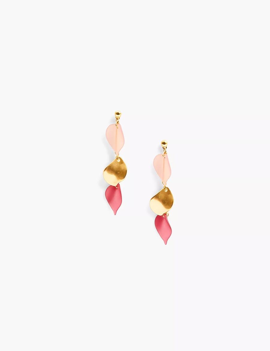 Women Lane Bryant Cabernet Petal Drop Earrings Gold | WHG1626ZJ