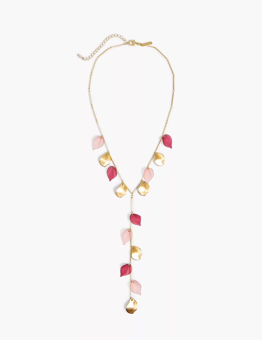 Women Lane Bryant Cabernet Petal Y Necklace Gold | XYY4080DV