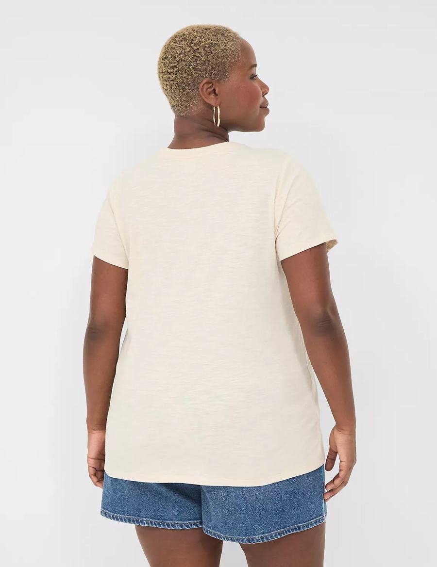 Women Lane Bryant Coca-Cola Graphic Tee T Shirts Cream White | EZP8435OQ