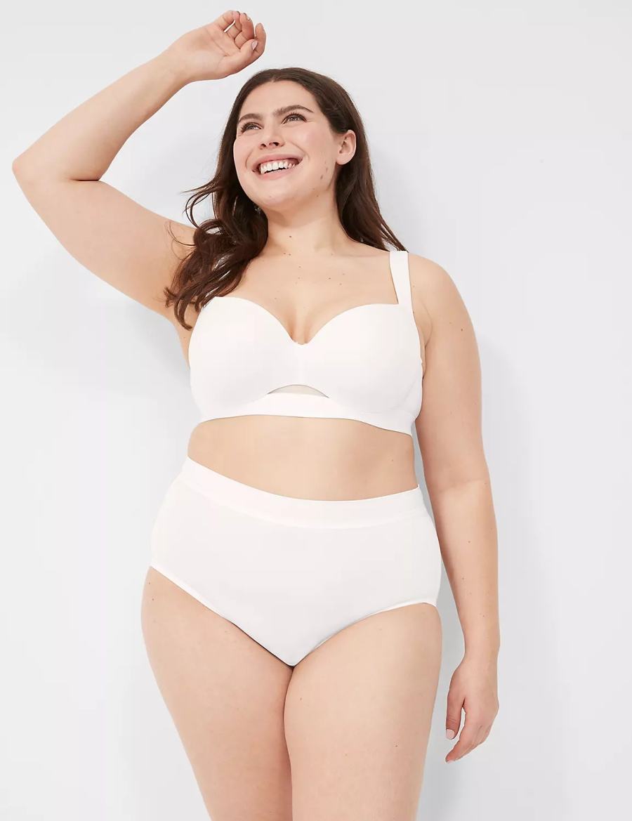 Women Lane Bryant Comfort Bliss Full Briefs White | JRN5973WE