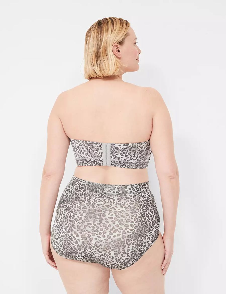 Women Lane Bryant Comfort Bliss High-Waist Briefs Brown Black White | UZY4077ER