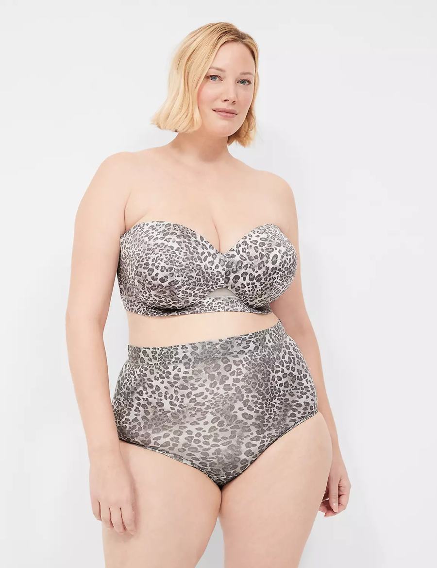 Women Lane Bryant Comfort Bliss High-Waist Briefs Brown Black White | UZY4077ER