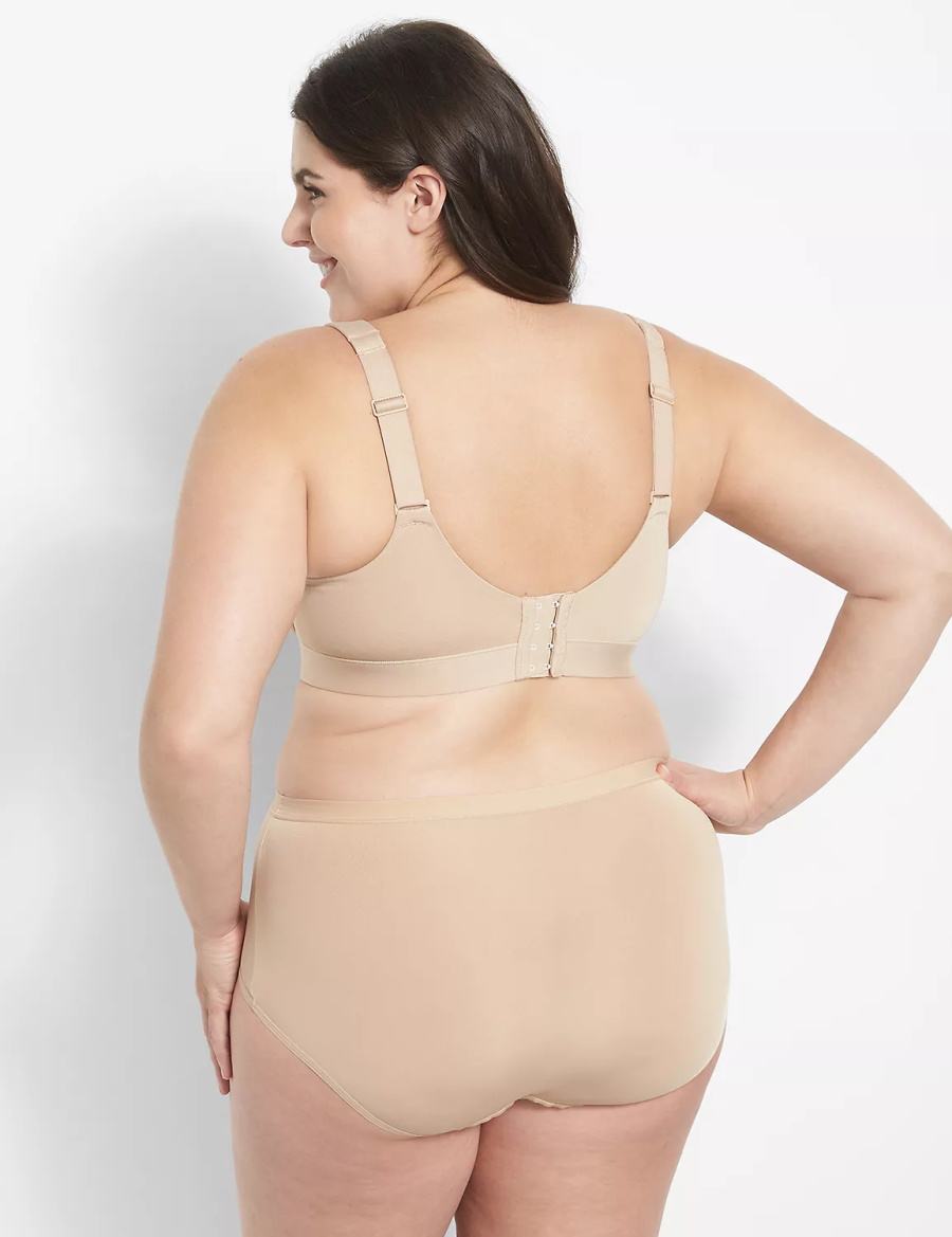 Women Lane Bryant Comfort Bliss Lightly Lined Full Coverage Bralettes Beige | DVT4318OX